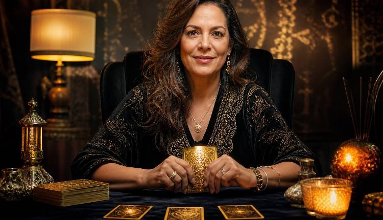 Descubre las Mejores Videntes Premium Españolas: Exclusividad, Verdad y Aciertos Reales 2 Mesa elegante de tarot representando a las mejores videntes premium españolas en una consulta confidencial.