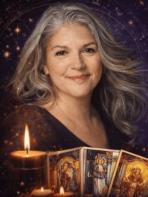 Rosabel - Vidente Experta y Tarotista Telefónica Retrato de Rosabel, vidente experta en amor, familia y dinero, ofreciendo claridad en consultas de tarot y videncia sin rodeos.