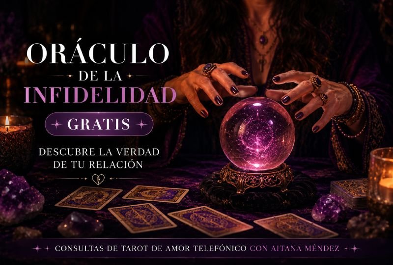 Oráculo de la Infidelidad Gratis: ¿Tu pareja te es infiel? 1 Oráculo de la infidelidad gratis y consultas de tarot de amor telefónico Aitana Méndez.